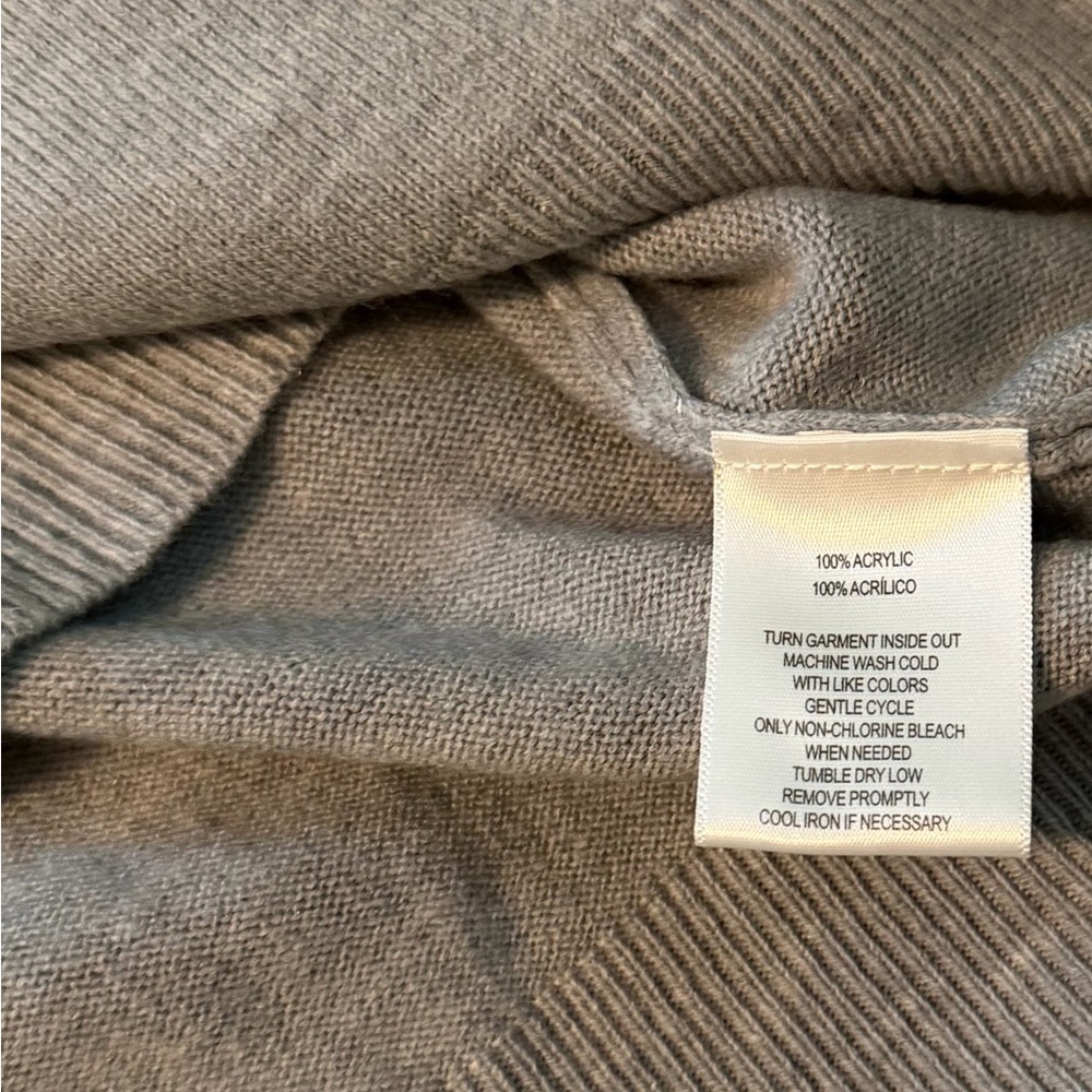 Sag Harbor Soft Acrylic Gray Long Sleeve Mock Turtleneck Sweater Size XL - Picture 5 of 6